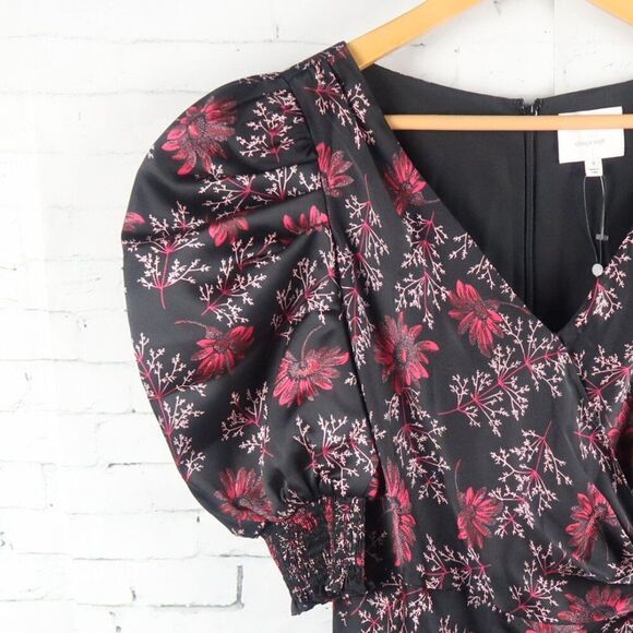 CINQ A SEPT RASPBERRY MULTI TUMBLED DAISY KACY V NECK MAXI DRESS SIZE 0 NWT - Picture 12 of 16